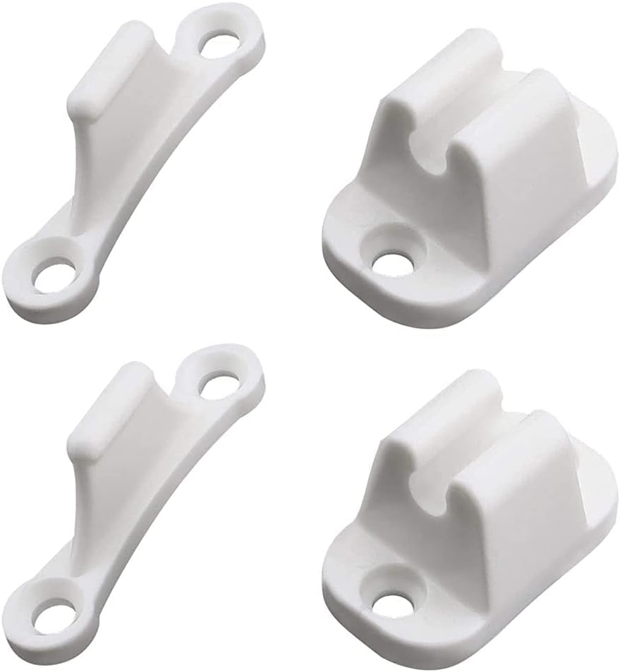 2 Sets Locker Retainer Catch Caravan Door Retainer Catch Door Locker Catch Retaine T Shape Door Stop for RV Motorhome Camper Trailer Travel Baggage (White)