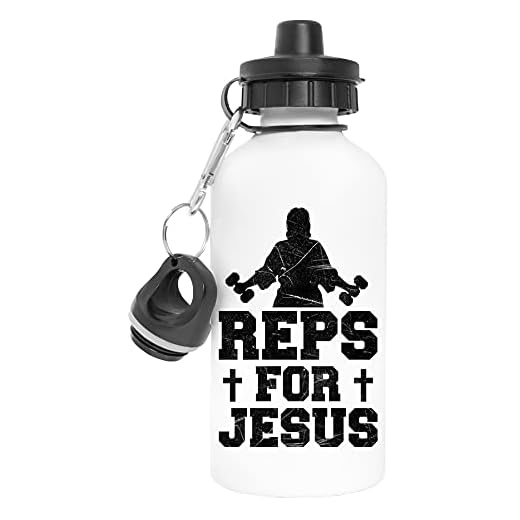 Gym Jesus Doing Reps Aluminium Återanvändbar Sport Resa Vattenflaska Vit Reusable Travel Water Bottle White