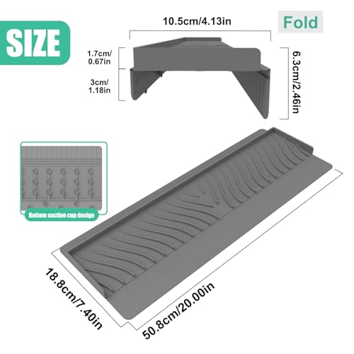 Protector contra salpicaduras para fregadero de silicona cortable y resistente al calor 5