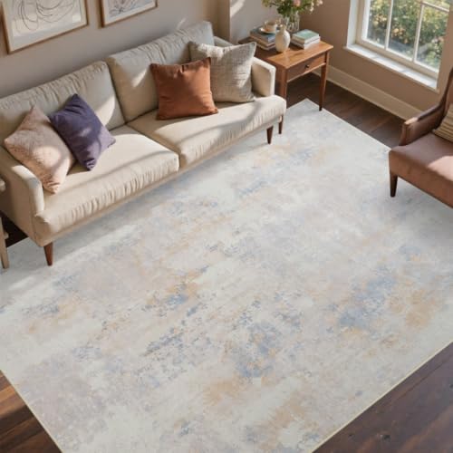 Cuzwlovita 5x7 Ft Abstract Washable Area Rugs for Living Room Cream
