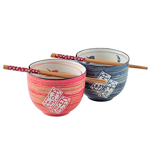Panbado Set de Cuencos japoneses de Porcelana, Cuencos de Fideos Ramen de...