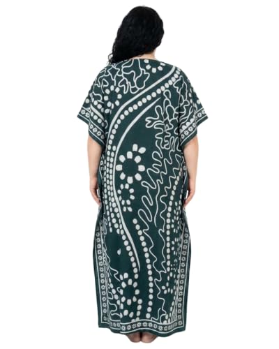Image of Oussum Plus Size Kaftan Dresses for Women, Polyester Summer Caftan Cover Up Maxi Beach Dress, 1X-3X