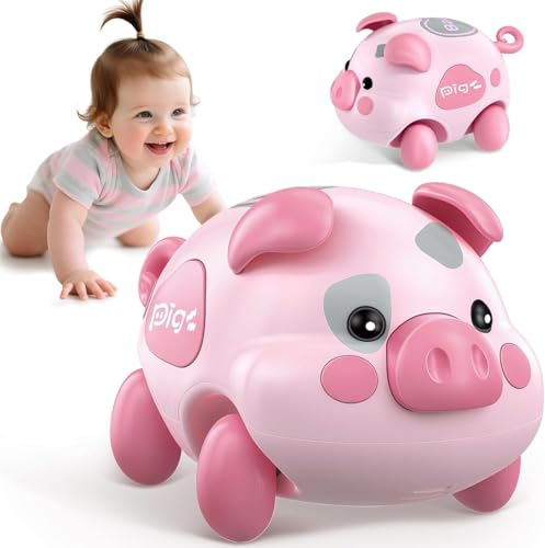OCHIDO Baby Toy 6-12 Months, Musical Piggy Crawling Infant Toys