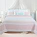 Cozy Line Home Fashions Light Pink Blue Ruffles Girl 100% Cotton Reversible Quilt Bedding Set, Coverlet, Bedspread (Candy, Twin - 2 Piece)