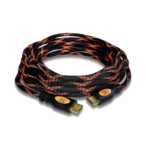 Image of MX High‑Speed 20 m HDMI Male‑to‑Male Cable - 4K@60 Hz, 3D, Ethernet, ARC, Gold‑Plated Connectors - Home Theater, TV, Gaming, Projector