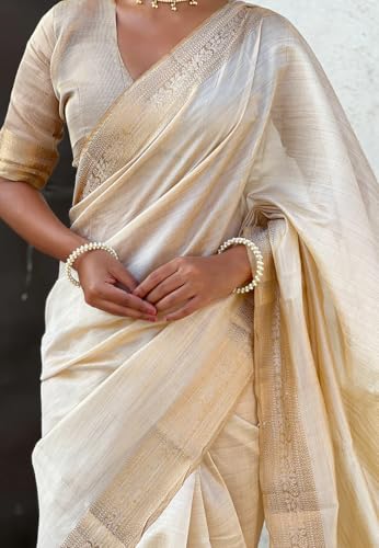 Image of SWORNOF Womens Kanjivaram Silk Saree with Zari Woven Saree With Blouse Piece