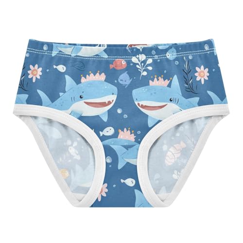 Wusikd Sharks Little Crown Girls' Underwear Cotton Cute Girls Briefs Soft Toddler Underwear 2T