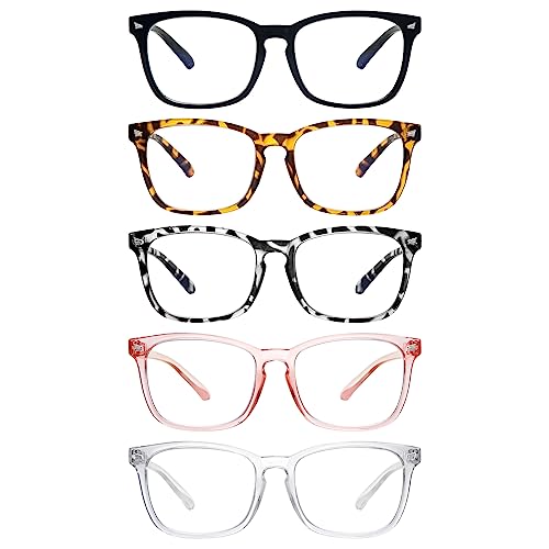 ZONLON 5 Pack Reading Glasses for Women Men Blue Light Blocking Spring Hinges Fashion Lightweight Computer Readers (5 Multicolor, 2.00, multiplier_x)
