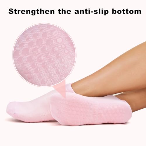 Image of IwIeIaIrI 3 Pairs Non Slip Socks for Women,Grip Socks Anti Skid for Elderly Pregnant Hospital Slipper Grippy