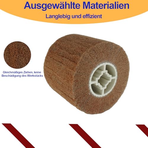 Schleifwalze Bürste,Nylonbürste, Schleifhülsen für Schleifroller Satiniermaschine ,Körnung 240,Satinierwalze für Holz & Metall Oberfläche Polieren- Ø120x100mm
