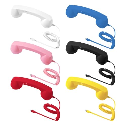 Image of Retro Phone Handset Phone Receiver for Mobile Meetings All Smartphones Black | Corded Telephones | Zoomela (White)