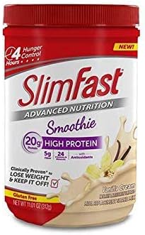 SlimFastHigh Protein Smoothie Mix - Vanilla Cream - 2-Pack (12 Serving Canister)