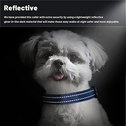 Dog Collar Reflective Nylon: Puppy Small Medium Large For Girl/Boy Pets Adjustable Heavy Duty Comfortable Collar Daily Walking Running (Medium, Blue-Purple) #TOP2