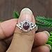 Natural Red Garnet Gemstone Ring | Pure 925 Sterling Silver Ring | Handmade Vintage Boho Statement Design Ring | Silver Jewellery Gift for Women (6)