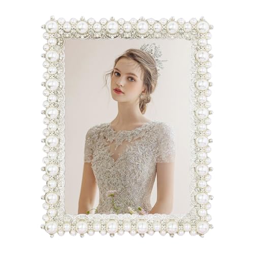 DIKAR 5x7 picture frame with Pearls for Wedding Gifts, Wedding