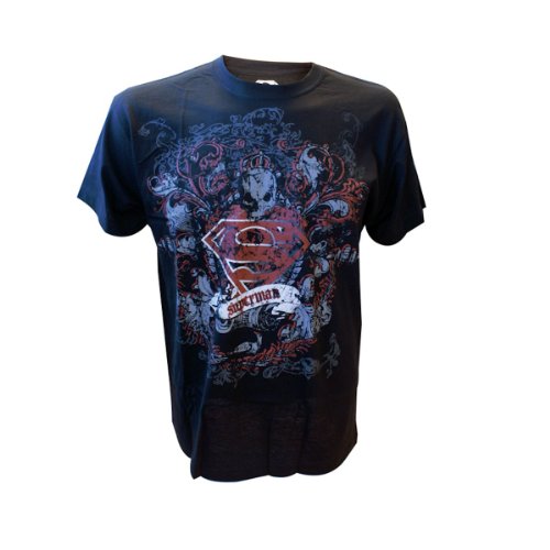 T-shirt Superman noir taille S vêtement de rechange confortable pour adulte