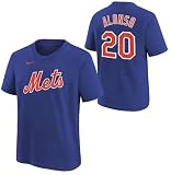 Nike Pete Alonso #20 New York Mets Name Number Player T-Shirt - Youth Boys (8-20) (US, Numeric, 14, 16, Regular, Royal Blue)
