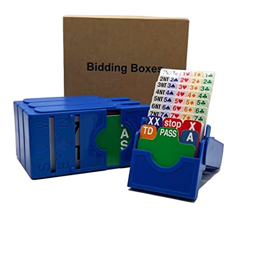 perixir Bridge Bidding Boxes Set of 4 Premium Bridge Kit Bid Buddy for Bridge Player Beginner Bridge Club Family Cards Night(Navy Blue)