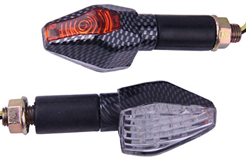 Motortogo 2Pcs Carbon Fiber Led Turn Signals Lights Blinkers Compatible For 2008 Honda Xr650L #TOP1