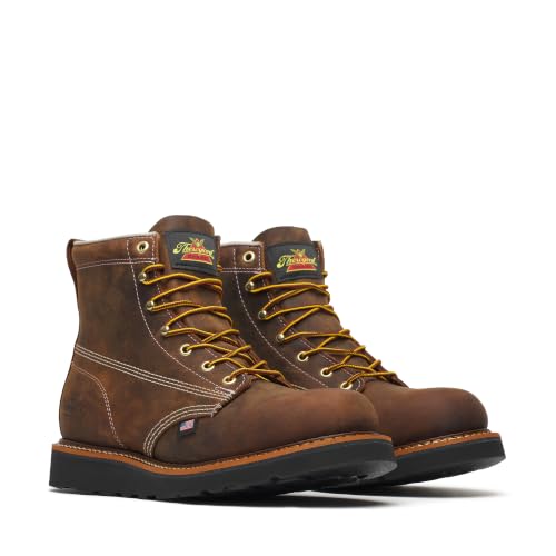 Thorogood American Heritage 6" Round Toe Work Boot, Full-Grain Crazy Horse Leather, MAXWear Wedge Outsole, Goodyear Storm Welt Construction