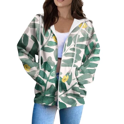 Zip Up Hoodie Women Casual Oversized Sweatshirts - Fall Fashion Fleece Lined Jacket - Thick Warm Coat Winter Clothing