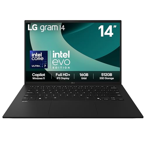 LG gram 14Z90T - 14 Inch FHD+ IPS Ultra-Lightweight Laptop, Intel Core Ultra 7 255H - EVO Edition, 16GB RAM,...