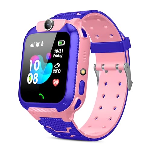 Image of GameSir Kids Smartwatch for Boys & Girls, Men & Women, Sim Card Support, Location Tracker /GPS System, Camera, Video,Notification,Alarm, Waterproof, Calling Smart Watch-Pink