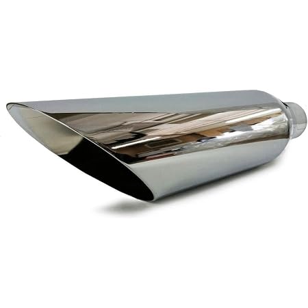 Exhaust Tips – 2.5 Inch Inlet, 4.0 Inch Outlet, 18 Inches Long – Chrome Finish