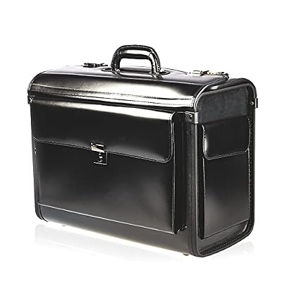 Leather Pilot Case Business Laptop Travel Flight Briefcase Bag Hand Luggage (Pilotcase)