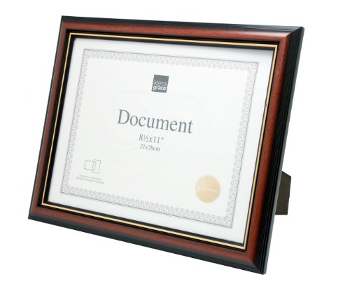 Kieragrace Kg Kylie Document Frame - 8.5" X 11", Brown With Gold Lining #TOP2