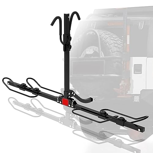 NBXPOW Bike Rack Platform Style Bike Rack, Foldable Bicycle Car Racks Smart Tilting Wobble, Adjustable Bicycle Carrier Rack Suitable for Trailer, SUV, RV, Sedan