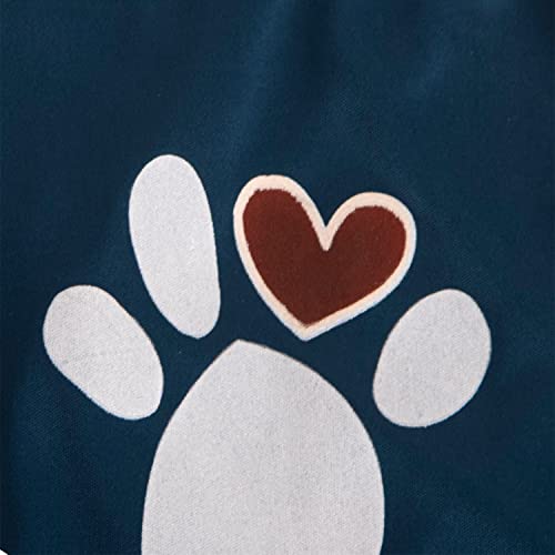 Image of Lulala Printed Pet Shirt Summer Pet T Shirt Cool Puppy Dog T-Shirts Soft Breathable Dog Sweatshirt for Small Medium Dogs Cats (Heart Love Paw Pattern (Blue, 10 INCH)