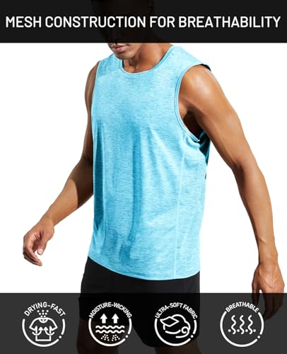 Image of MIER Men's Sleeveless Tank Top Dry Fit Workout Muscle Tee Shirt for Running Athletic Gym Sports Training, Moisture Wicking