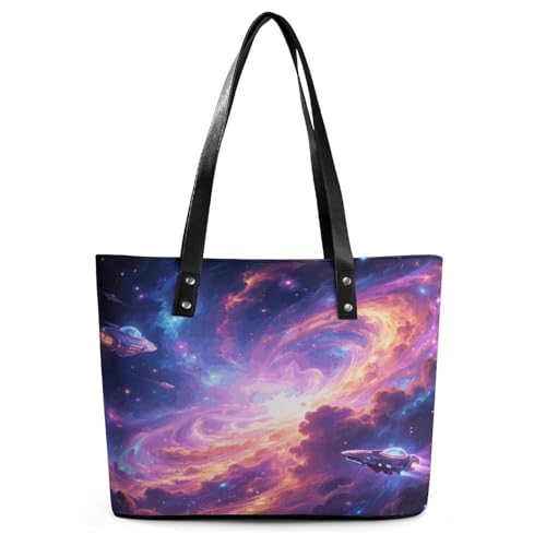 Sac à main en cuir nébuleuse magique avec poignée chic