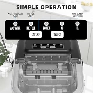 Antarctic Star Ice Maker Countertop, 8 Bullet Ice Cubes in 6 Mins, 26.5 lbs/Day, Self-Cleaning, 2 Sizes, Ultra-Quiet for Home/Kitchen/Camping/RV