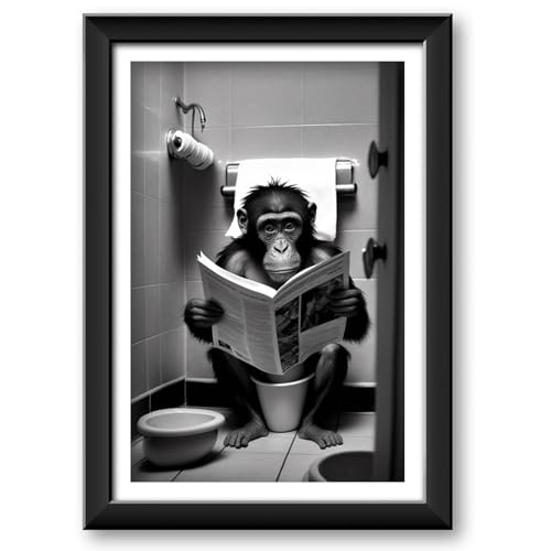 Zamety Poster Humoristique Pour WC, Affiche Decoration Murale en Toile, Decoration Salle de Bain -...