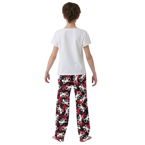 ZZXXB Lizards Boys Long Pants Soft Trousers Elastic Waist Kids Lounge Bottoms with Pockets S-XL3