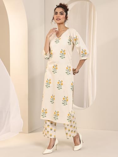 Image of Libas Printed Cotton Straight Kurta Set for women | daily wear suit