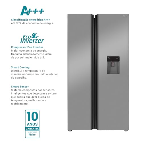 Refrigerador/Geladeira 486L Side By Side Philco PRF504ID 127V