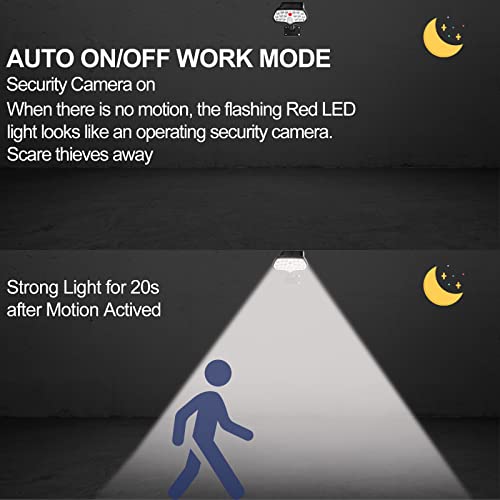 Toroton Motion Sensor Solar Powered Dummy Camera With Flashing Red Led, 16 Led Spotlight Solar Lights Outdoor For Garden Driveway Patio Yard Path Porch, Ip65 Waterproof #TOP4