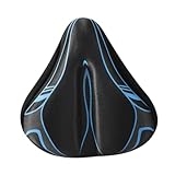Yiju Bike Saddle Cushion Padded Soft Replacement Bicycle Saddle Cover Bicycle Seat Cushion for Indoor Outdoor Cycling, Black Blue