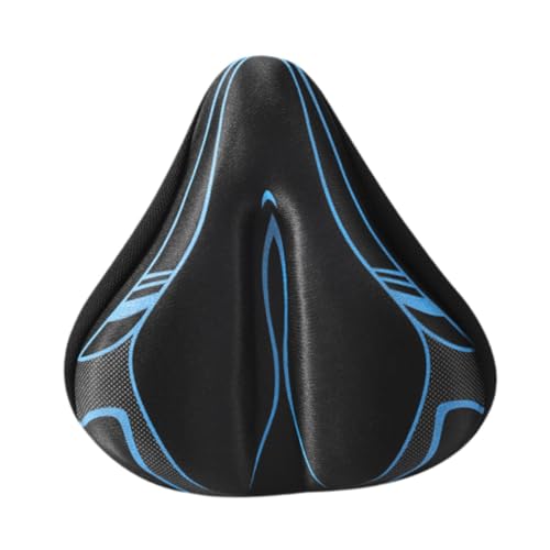 Yiju Bike Saddle Cushion Padded Soft Replacement Bicycle Saddle Cover Bicycle Seat Cushion for Indoor Outdoor Cycling, Black Blue