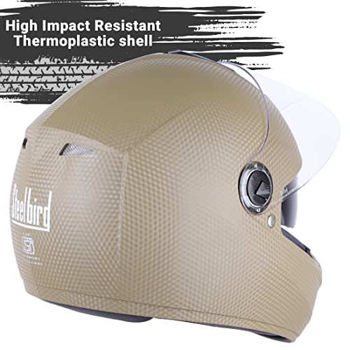 Image of Steelbird Rox Cyborg ISI Certified Full Face Helmet for Men and Women with Inner Smoke Sun Shield and Outer Clear Visor