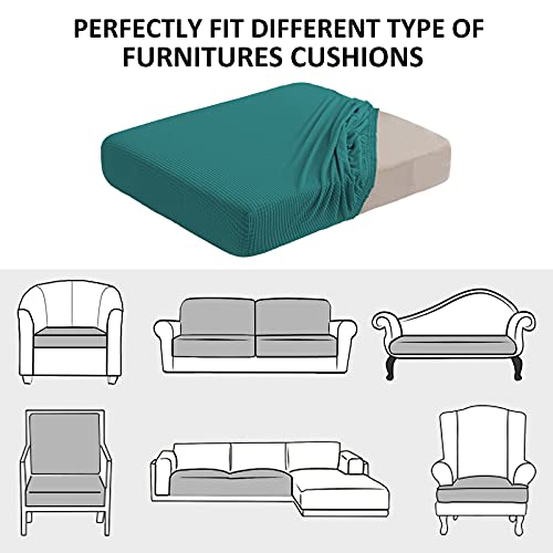 Nc Home Water Repellent Sofa Seat Cushion Slipcovers Replacement Camper Dinette Cushion Covers Stretch Furniture Protector, Chair Cushion Cover (Small, Dark Teal) #TOP5