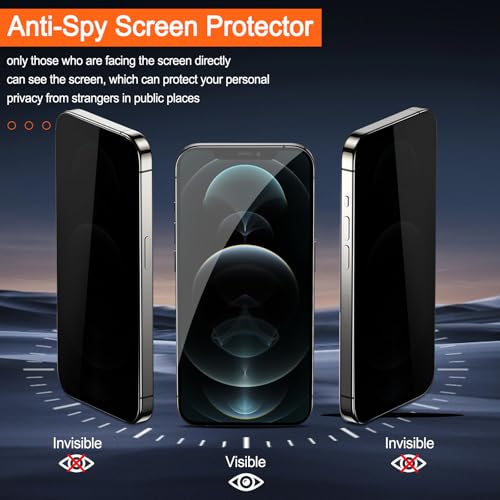 Verre de confidentialité iPhone 12 Pro Max mat et anti-peep MONASAY