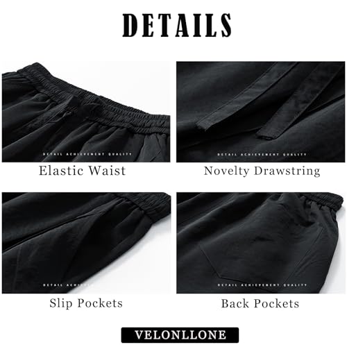 Baggy Pants Men, Wide Leg High Waisted Drawstring Ice Silk Pant with Pockets Casual Y2k Loose Streetwear Trousers3
