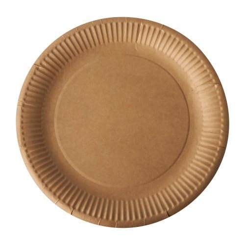 PAPSTAR 100 Assiette en carton marron 23 cm Pure issu de forêts durables