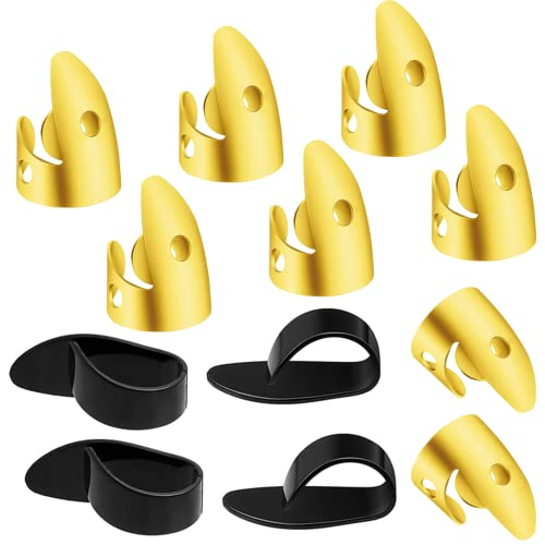 Médiators de Pouce de Guitare 12pcs Doigts Plectres Réglables Médiators Picks Comprenant 8pcs Doré Médiators Doigts… - Les Beatles, Paul McCartney, John Lennon, RIngo Starr, George Harrison Médiators de Pouce de Guitare 12pcs Doigts Plectres Réglables Médiators Picks Comprenant 8pcs Doré Médiators Doigts…