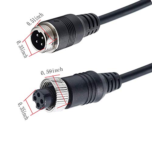 16FT/5M Car 4Pin Aviation Video ExtensionCable for, CCTV Rearview Camera Truck Trailer Camper Bus Motorhome Vehicle Backup Monitor Waterproof Shockproof System - Thumbnail 5