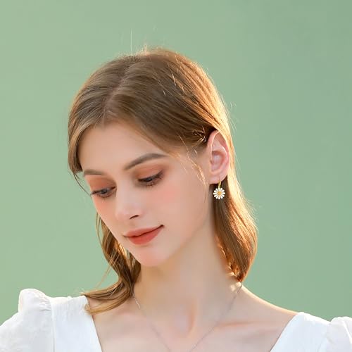 Flower Animal Earrings 925 Sterling Silver Animal French Dangle Earring Flower Earring Jewelry for Women US13